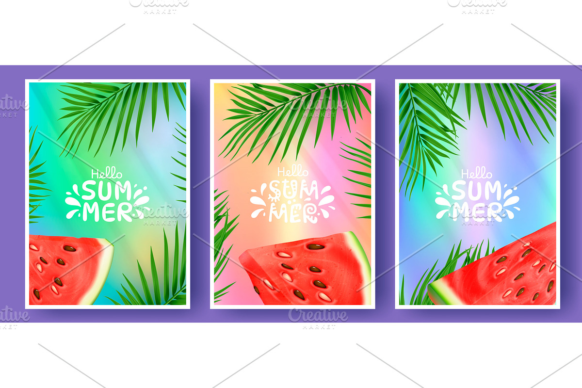 Colorful tropical posters with juicy, a Texture Illustration by art PVP - market
