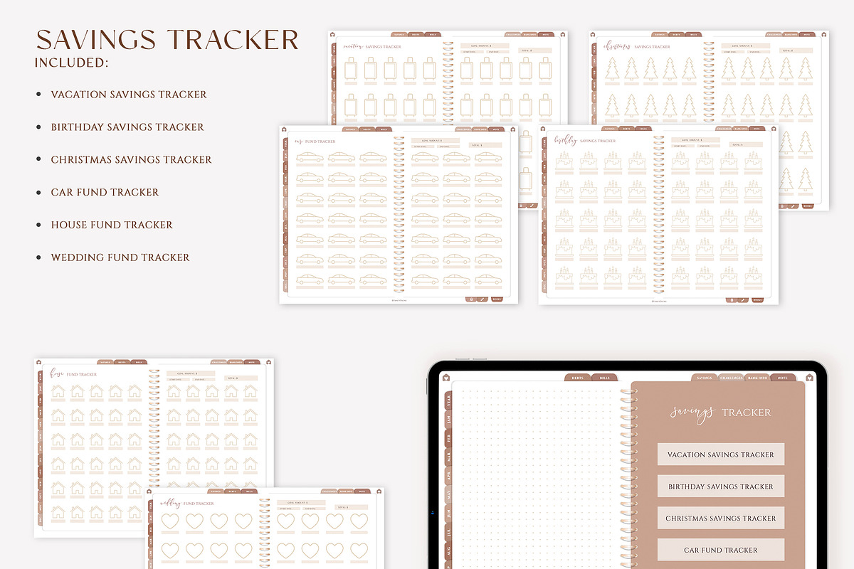 iPad Budget Planner Brown, a Presentation Template by SofiaDesign16 (Photo 5 of 10)