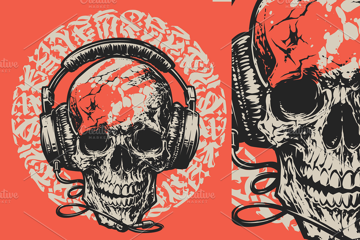 Skulls in Headphones, a Technology Illustration by daver2002ua (Photo 4 of 5)