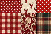 Cabin Christmas Seamless Pattern, a Pattern Graphic by Black Bird Studio (Thumbnail 4 of 6)