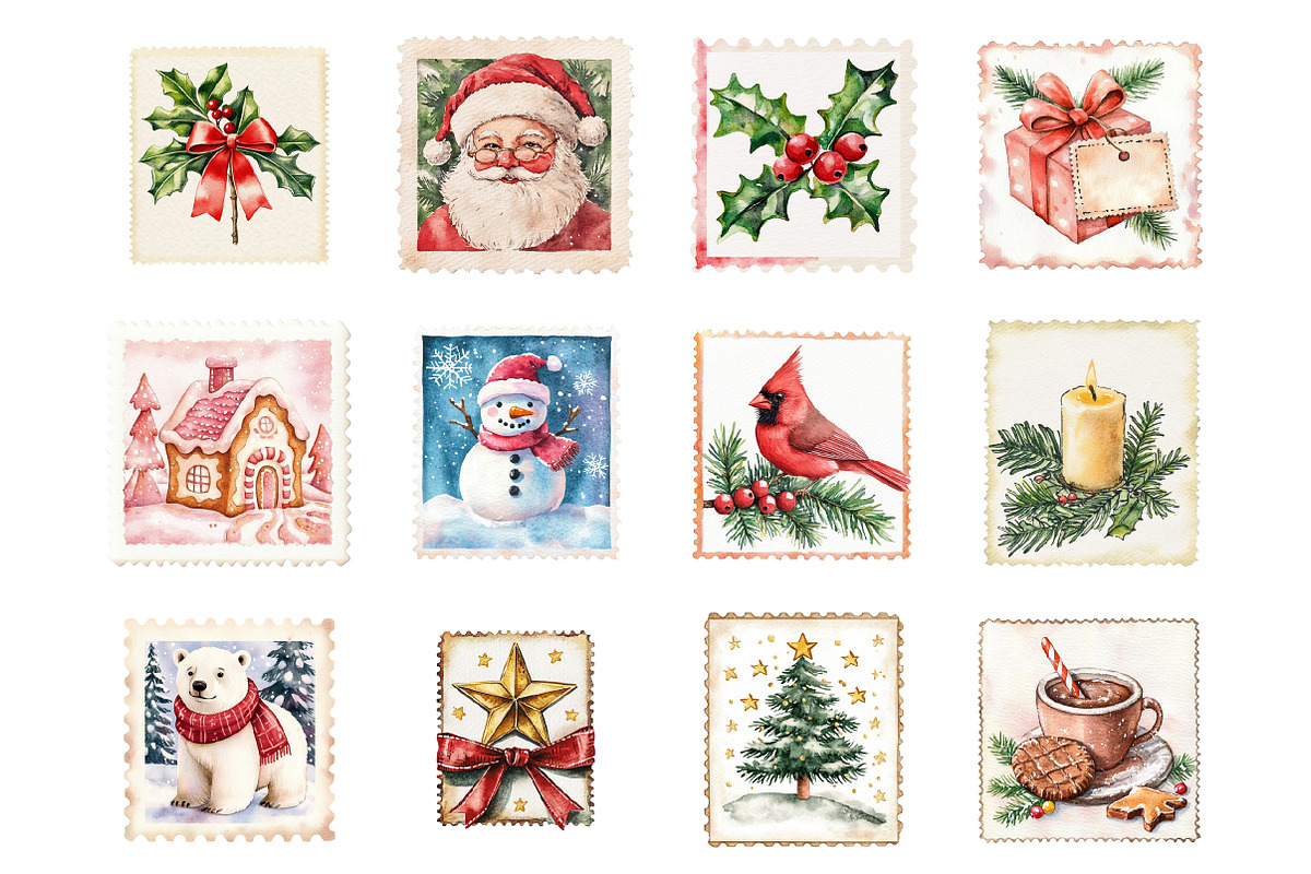 Christmas Postage Stamp Clipart, an Illustration by Design Market (Photo 3 of 3)