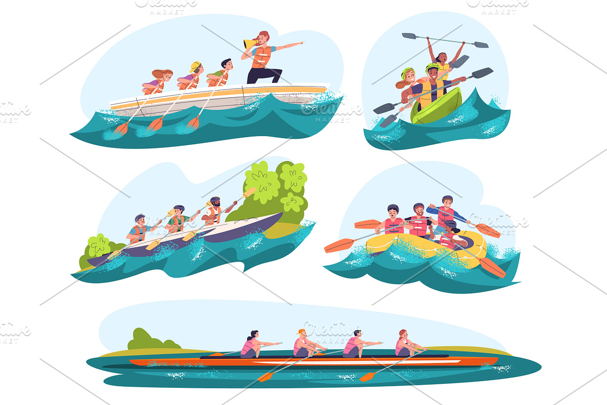 Rowing team. Business teamwork, a Sport Illustration by Stock-Smart-Start