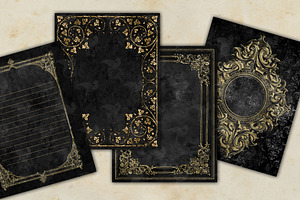 Black And Gold Framed Journal Paper