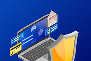 Cyber Security Isometric Concept, a Person Illustration by TAlex (Thumbnail 3 of 6)