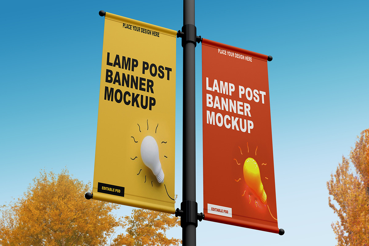 Lamp Post Banner Mockup, a Product Mockup by Designbuys (Photo 15 of 20)