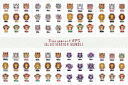 Set of vibrant purple lion head, an Object Illustration by Sofia's Fashion (Thumbnail 3 of 4)