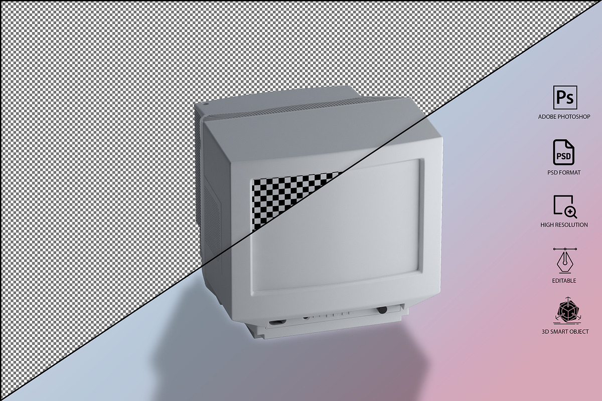 Generic CRT Monitor Mockup, a Mockup by GraphicVil (Photo 19 of 23)