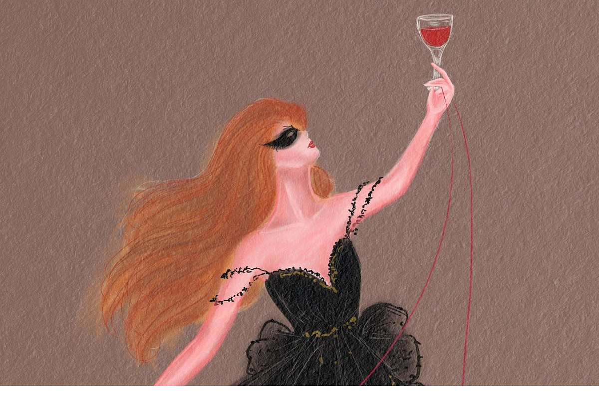 Woman with mask in black dress, a Person Illustration by tranyenhanu (Photo 3 of 3)