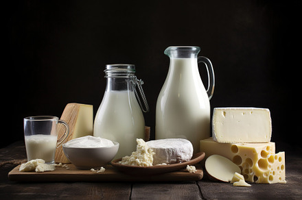 assortment of dairy, a Food & Drink Photo by Virgo Studio