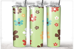 Groovy Flowers 20oz Skinny Tumbler