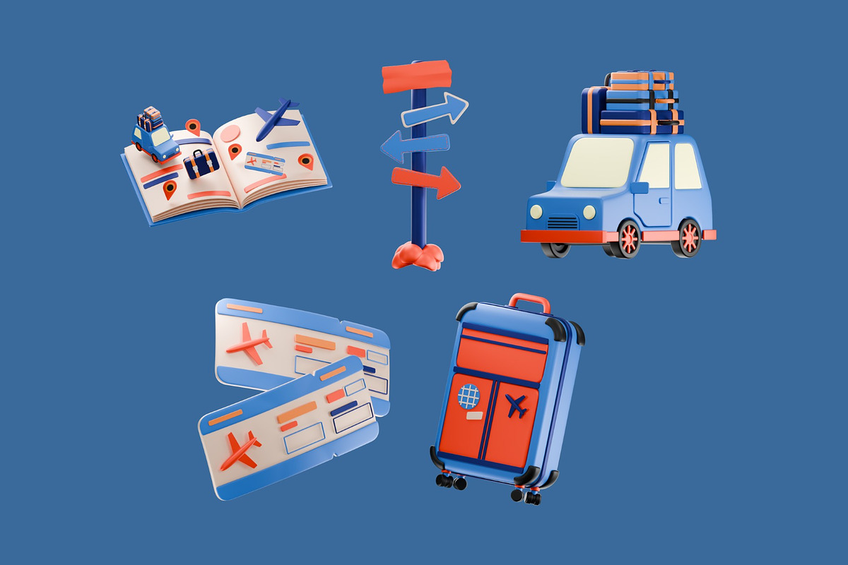 Travel 3D Illustration, an Object Illustration by graphicook