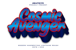 Cosmic Avenger | Handwritten Font, a Handwritten Font by Aveni Letter Type