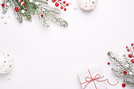 Elegant Christmas frame on white, a Holiday Photo by OlliUlli