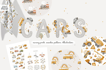 Cars Kids Collection, a Transportation Illustration by tatiletters