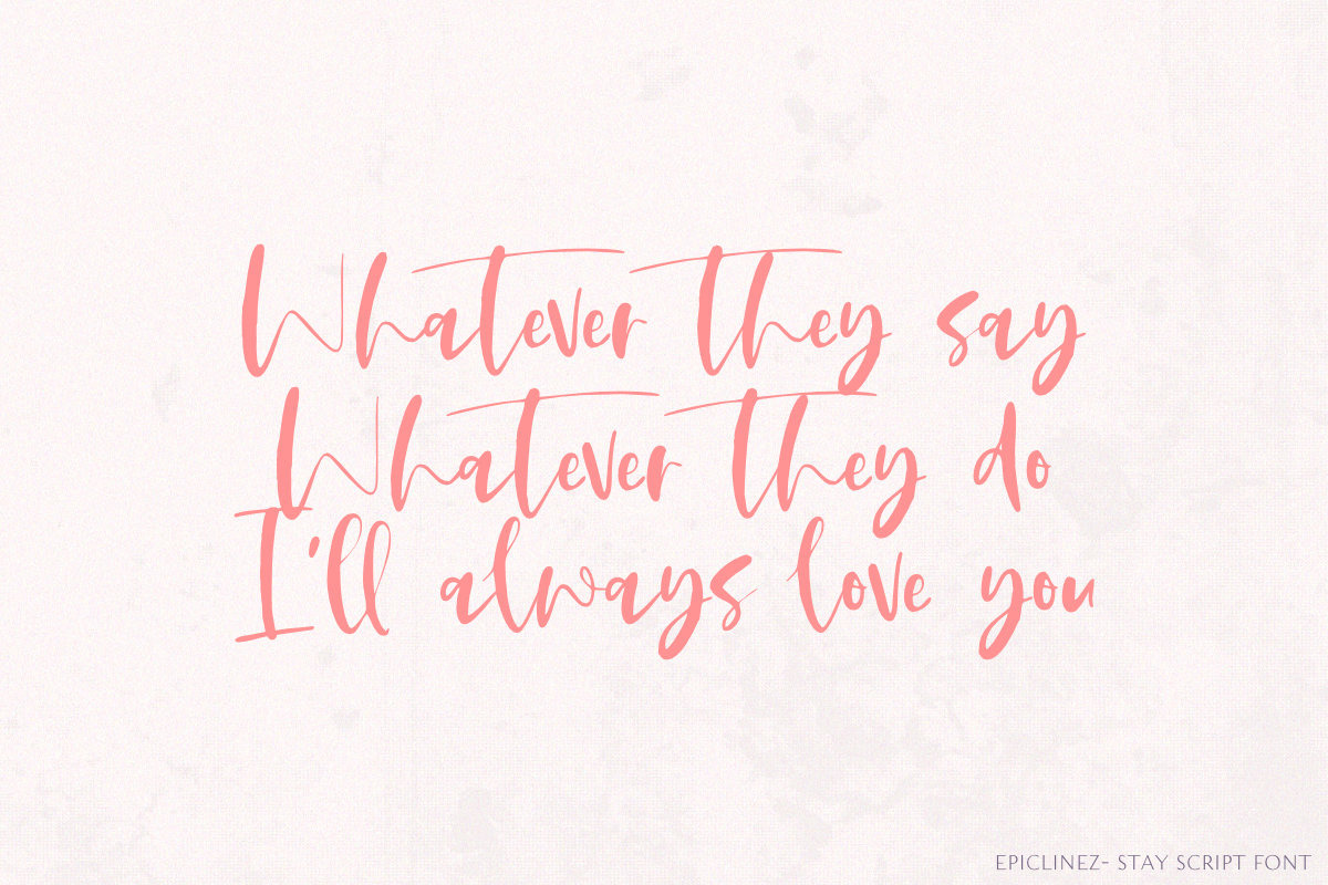 Stay - A Stylish Script Font, a Script Font by Epiclinez