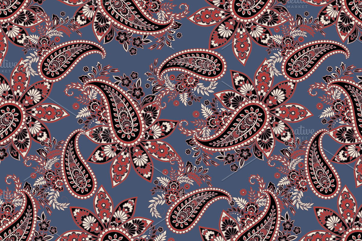 Paisley seamless fabric patterns, a Pattern Graphic by antalogiya (Photo 3 of 6)