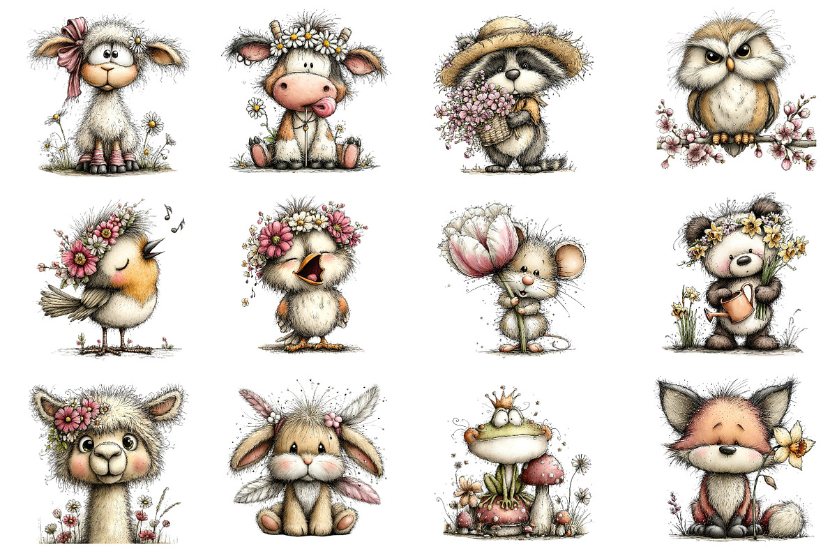 Whimsical Spring Animals Clipart, an Illustration by Dream Creation (Photo 2 of 4)