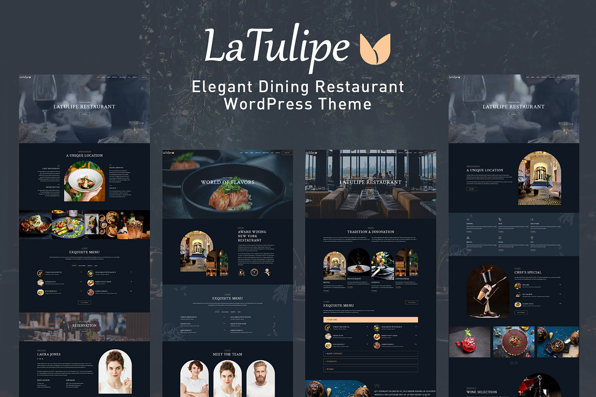LaTulipe Restaurant WordPress Theme, a WordPress Template by MatchThemes (Photo 1 of 5)