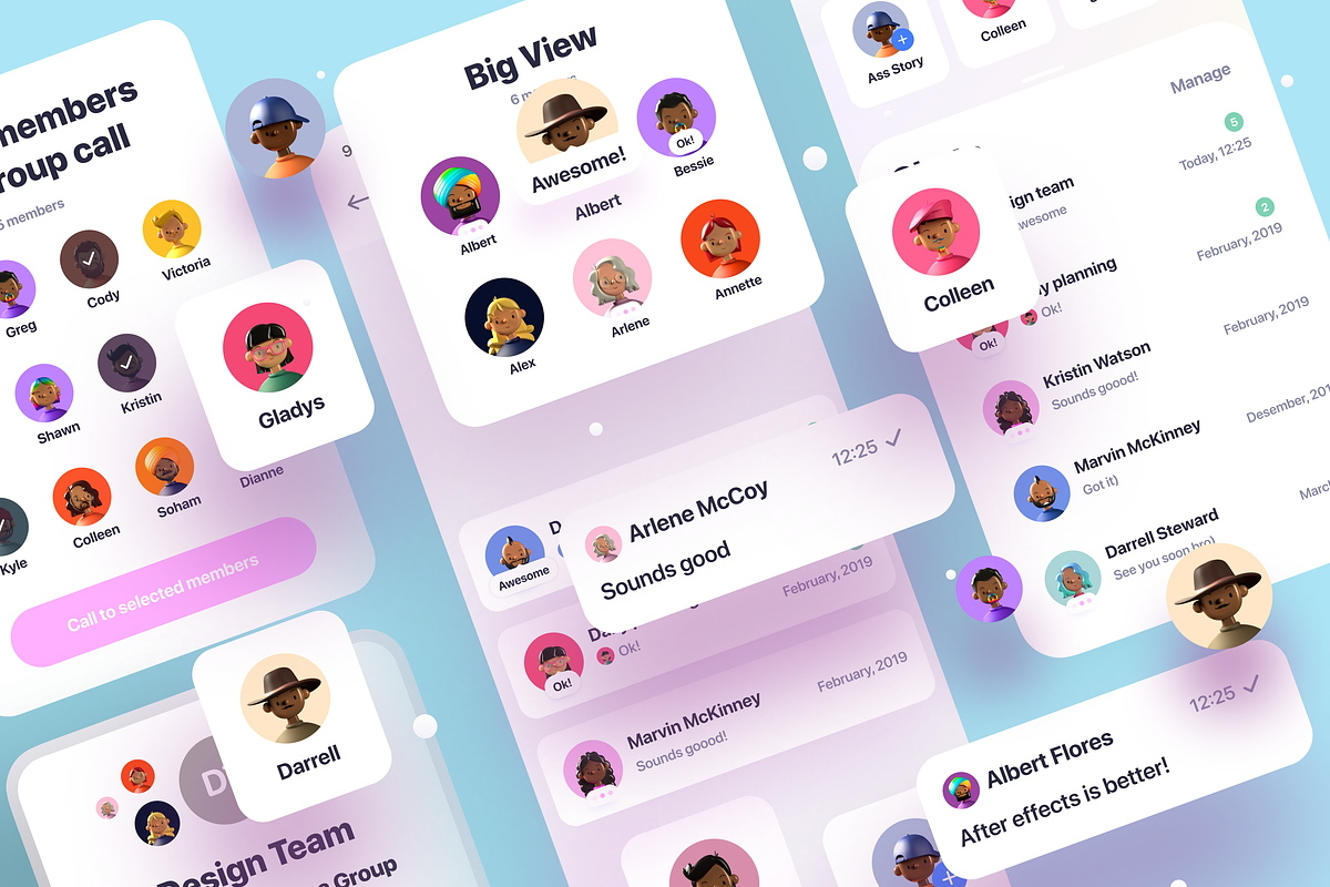 Clean Chat App UI, an App Template by ALEX BENDER UI STORE (Photo 1 of 6)