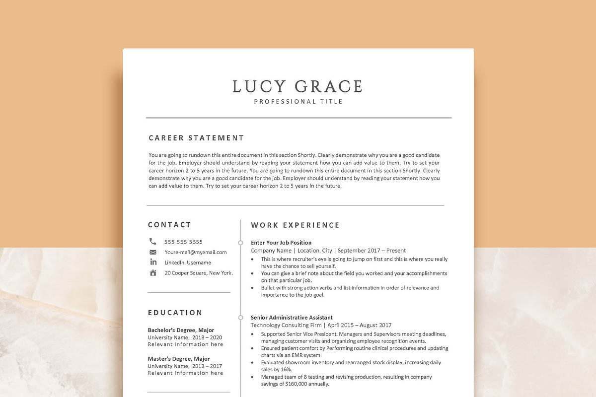 Modern Professional Resume Template, a Resume Template by VictoriousVita (Photo 1 of 8)