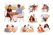 Couples on good and bad dates set, a Person Illustration by Good Studio (Thumbnail 1 of 9)