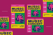 Pink Maximalist Music Concert Flyer, a Flyer Template by graphicook (Thumbnail 4 of 4)