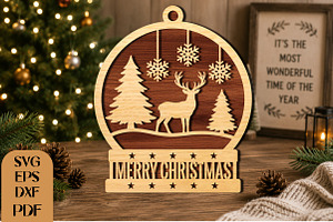 Christmas Deer Laser Cut SVG, an Object Graphic by DreamCafeArt
