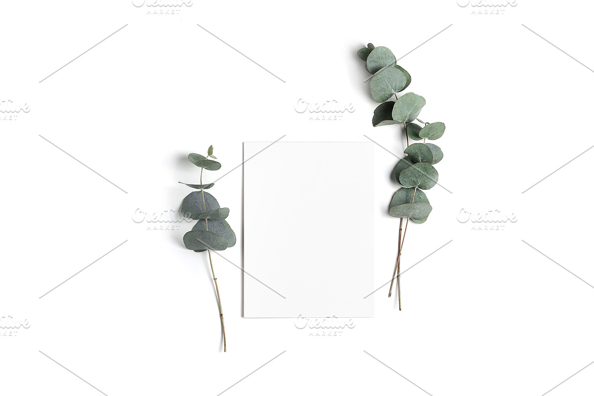 Minimal greeting card mockup set, a Print Template by KateAedon (Photo 2 of 3)