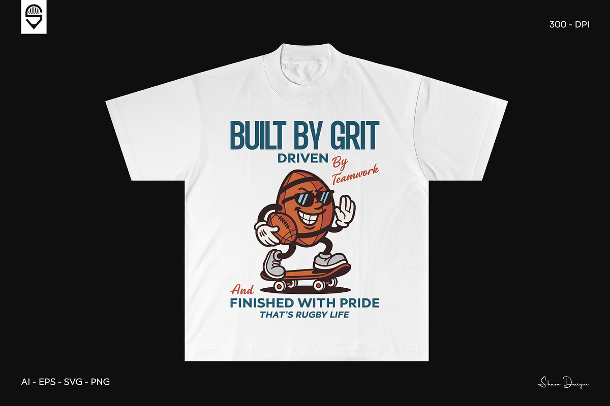 Mascot Rugby Ball Character T-Shirt, a Sport Illustration by shaondesigns (Photo 3 of 6)