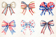 Watercolor 4th of july Bow, an Illustration by DreamCafeArt (Thumbnail 3 of 5)