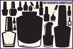 Nail Polish Bottle Silhouettes, an Object Graphic by yasushie
