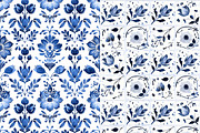 Dutch folk art seamless pattern set, a Pattern Graphic by DreamCafeArt (Thumbnail 5 of 5)