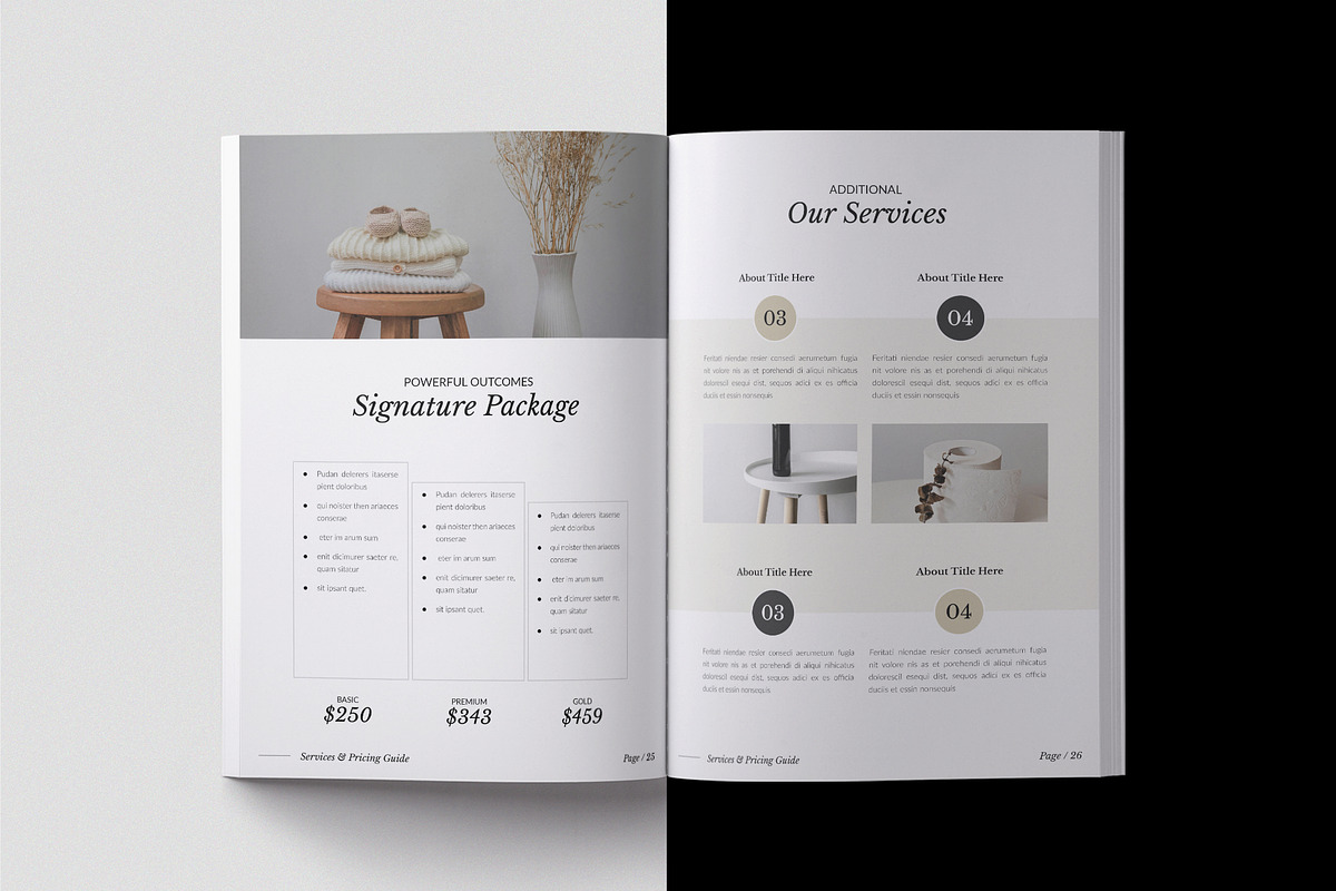 Services & Pricing Guide CANVA, a Brochure Template by TemplateFolio-Shop (Photo 9 of 20)