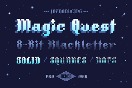 Magic Quest - 8-Bit Blackletter, a Blackletter Font by OPENCITYDESIGNCO