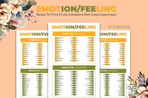 Positive and Negative Emotion Kdp, a Stationery Template by Hurairagraphics