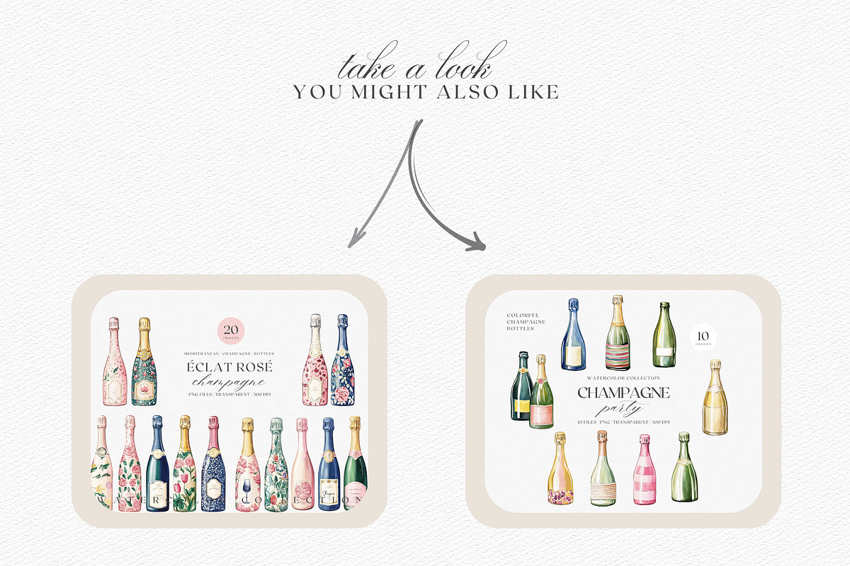 Romantic Pink Champagne & Bows, a Decorative Illustration by ThaismotaCreativeCo (Photo 5 of 6)