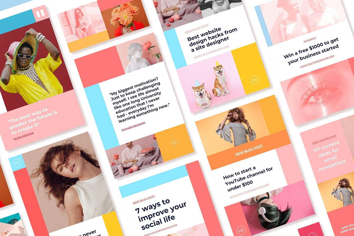 Bright Colorful Pinterest Pin, a Social Media Template by Cultive Creative (Photo 7 of 11)