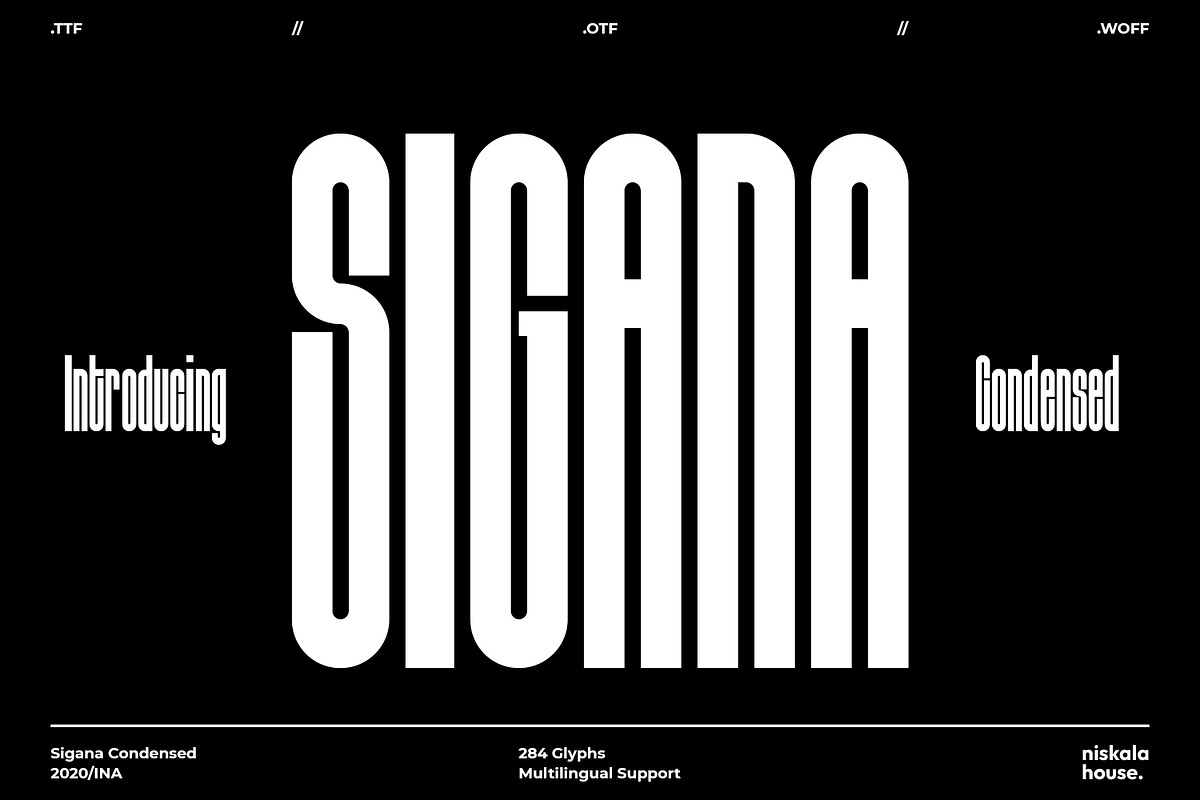 Sigana - Modern Display Font, a Sans Serif Font by Nenjo Studio (Photo 1 of 9)