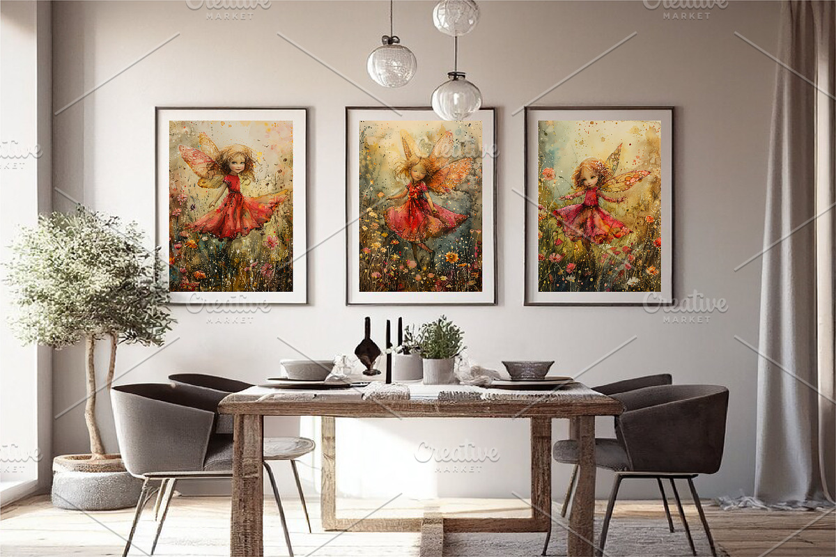 Little fairy. Watercolor. Wall Art., a Decorative Illustration by KENO Mascots (Photo 4 of 7)