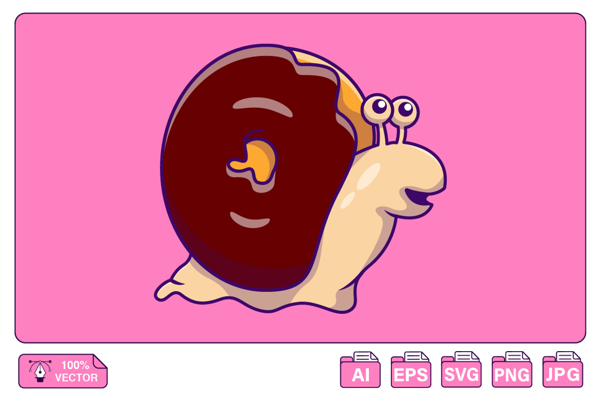 Cute Snail Doughnut Cartoon Vector, a Food Illustration by Artstorystudio (Photo 1 of 3)