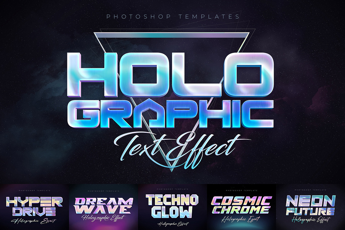 Holographic Text Effects, a Layer Style Add-On by Andrew Skoch Design (Photo 1 of 8)