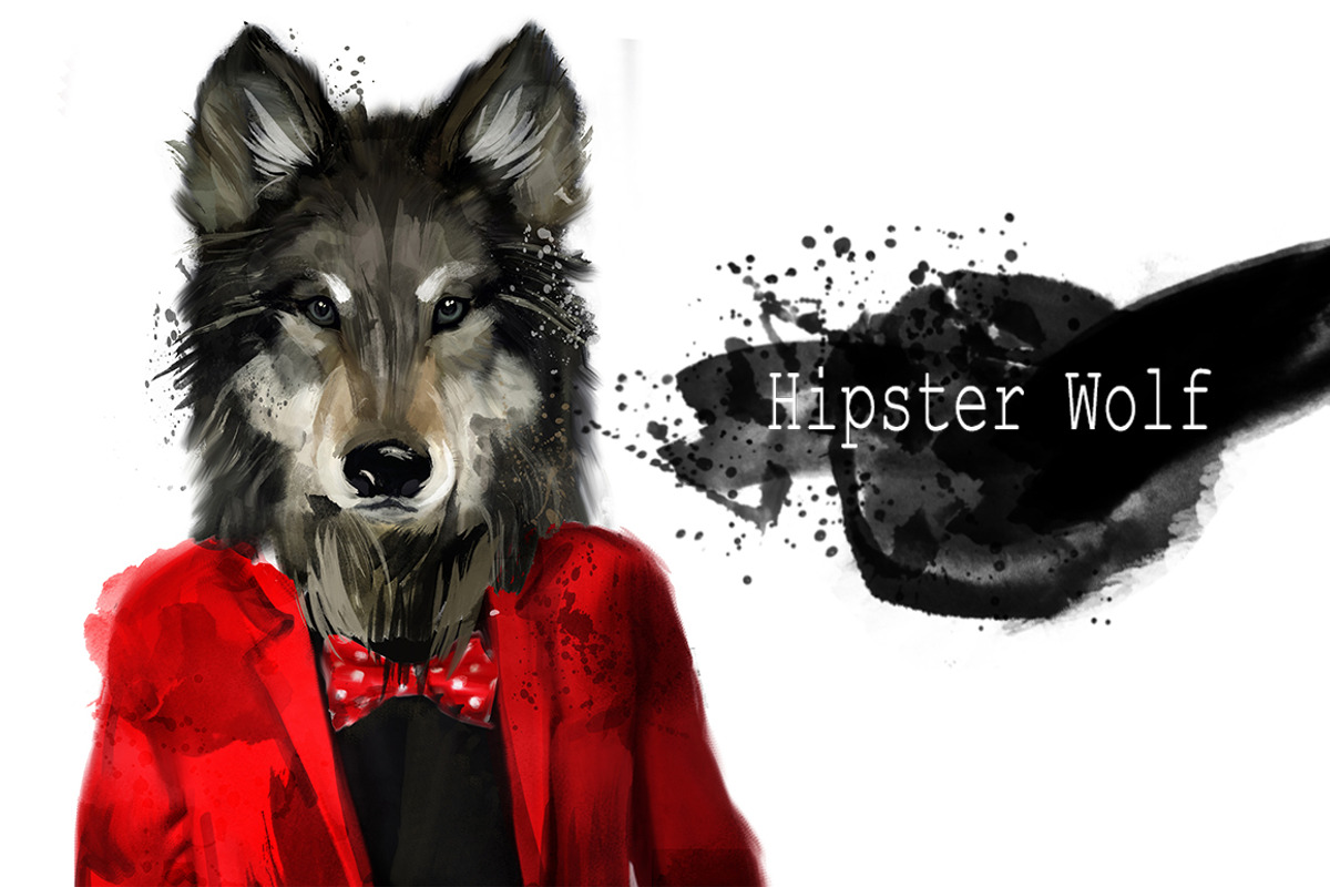 Set wolf portraits .4 styles, an Animal Illustration by art_mouse (Photo 3 of 5)