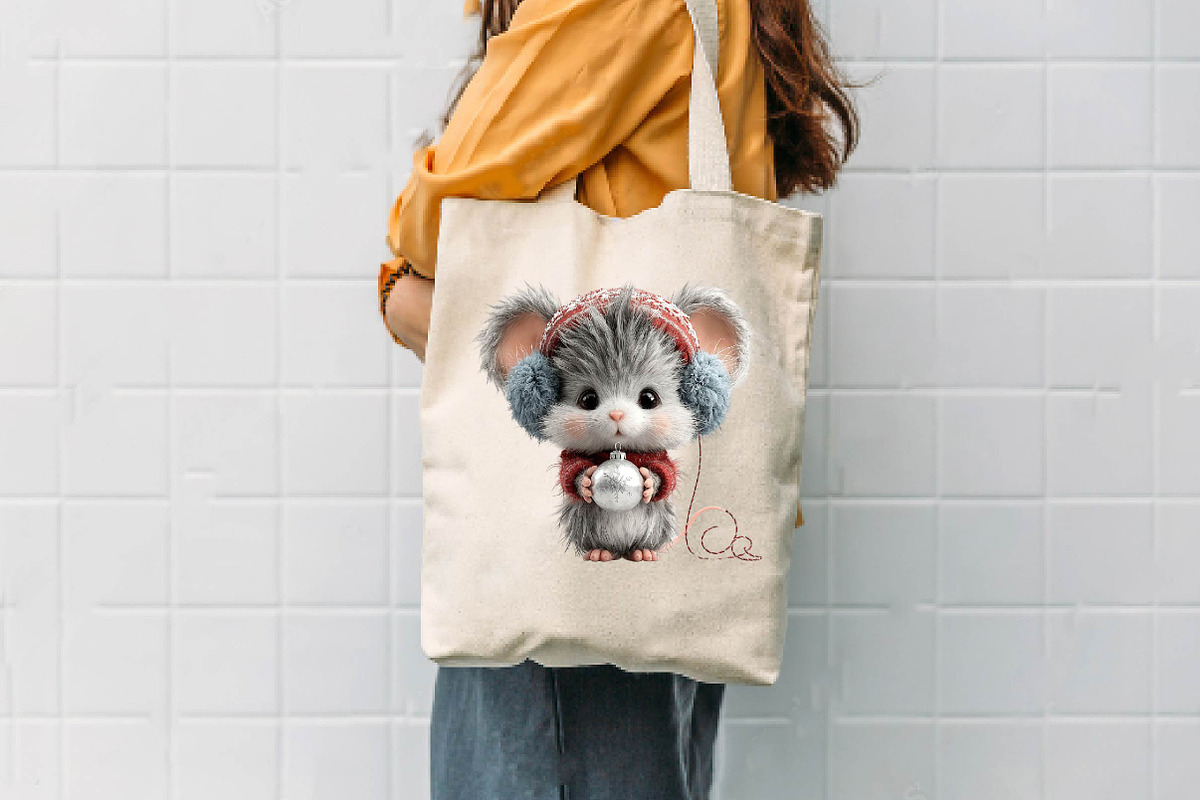 Christmas Mouse Clipart Set, a Seasonal Illustration by CreationArt (Photo 7 of 7)