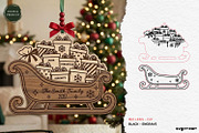 Santa Sleigh Ornaments SVG Bundle, a Decorative Illustration by svgocean (Thumbnail 7 of 21)