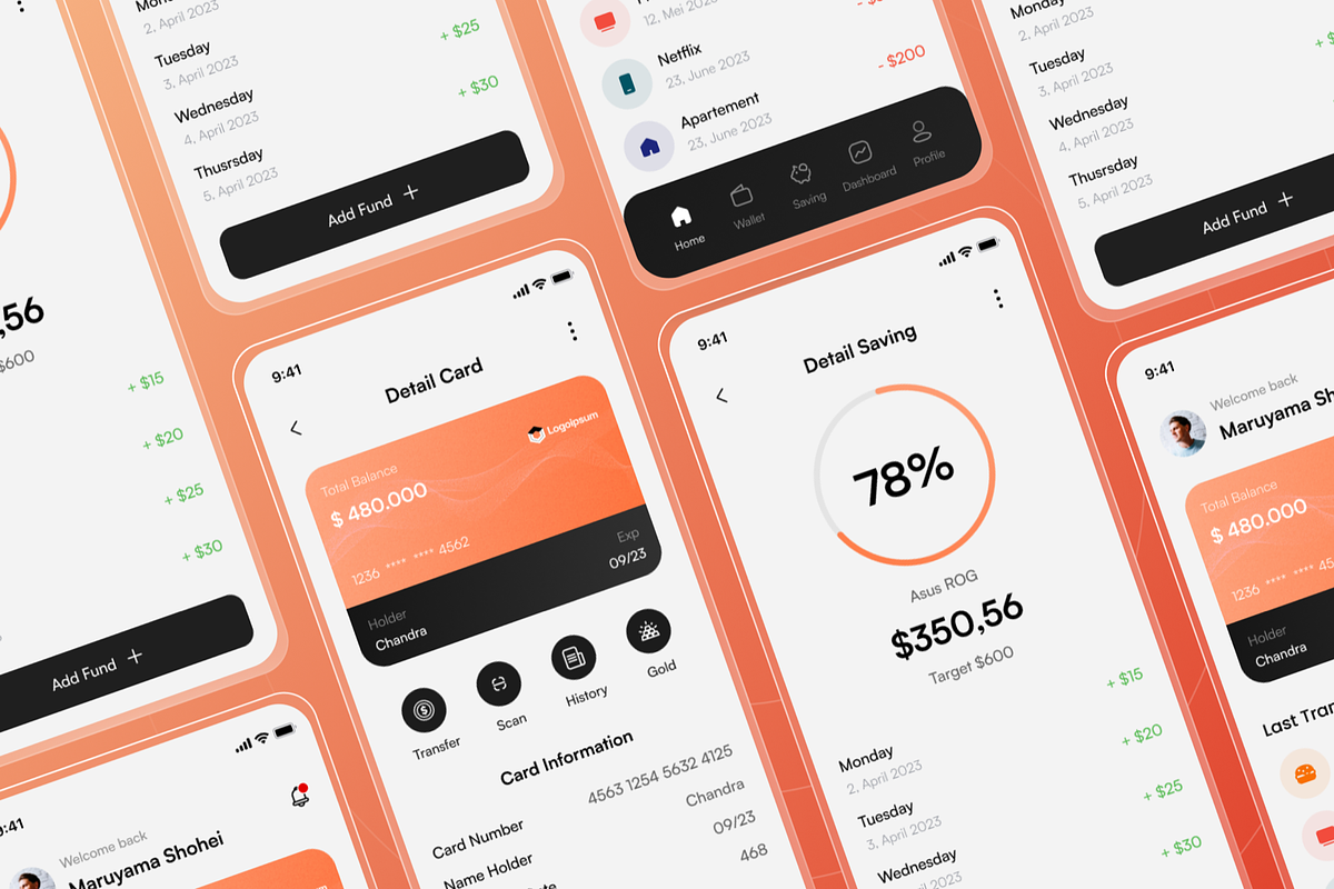 Personal Finance Mobile Apps UI Kits, an UI Kit Template by SquidPixey