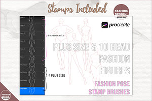 Procreate 10 Fashion Figure Stamps