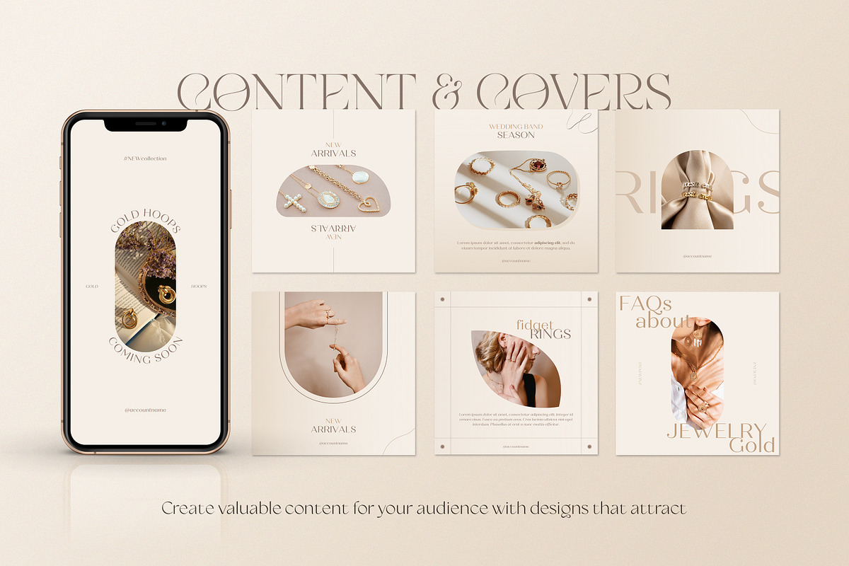 Jewelry Instagram Templates | CANVA, a Social Media Template by Wildnun Studio (Photo 5 of 26)