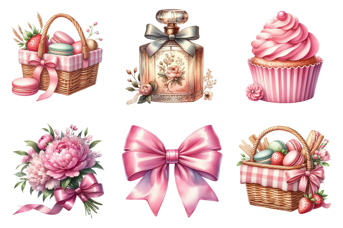Coquette Girly Summer Clipart, an Illustration by DreamArtGraphic (Photo 4 of 4)