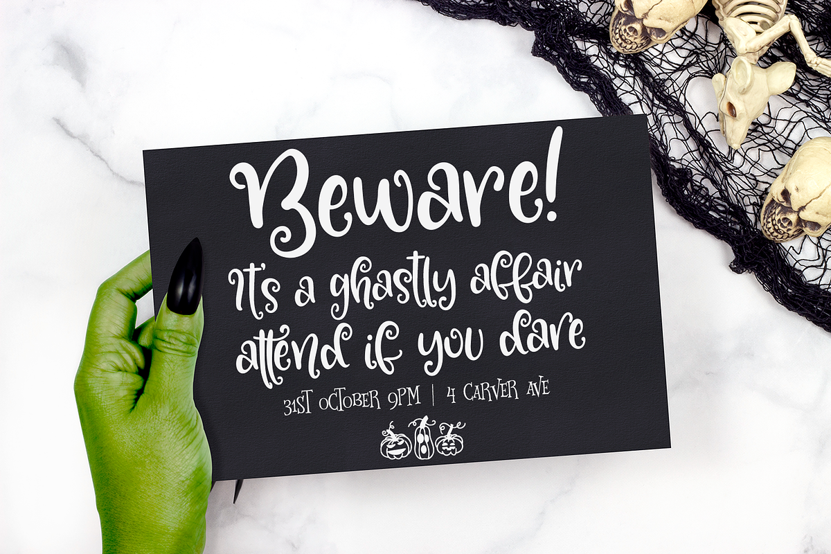 Something Wicked -spooky script font, a Font by Amber Nest Design (Photo 4 of 10)