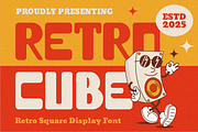 Retrocube Retro Square Display Font, a Font by PutraCetol Studio (Thumbnail 1 of 5)
